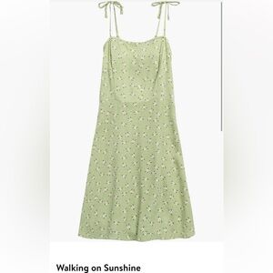 Walking on Sunshine Light Green Floral Kids Dress